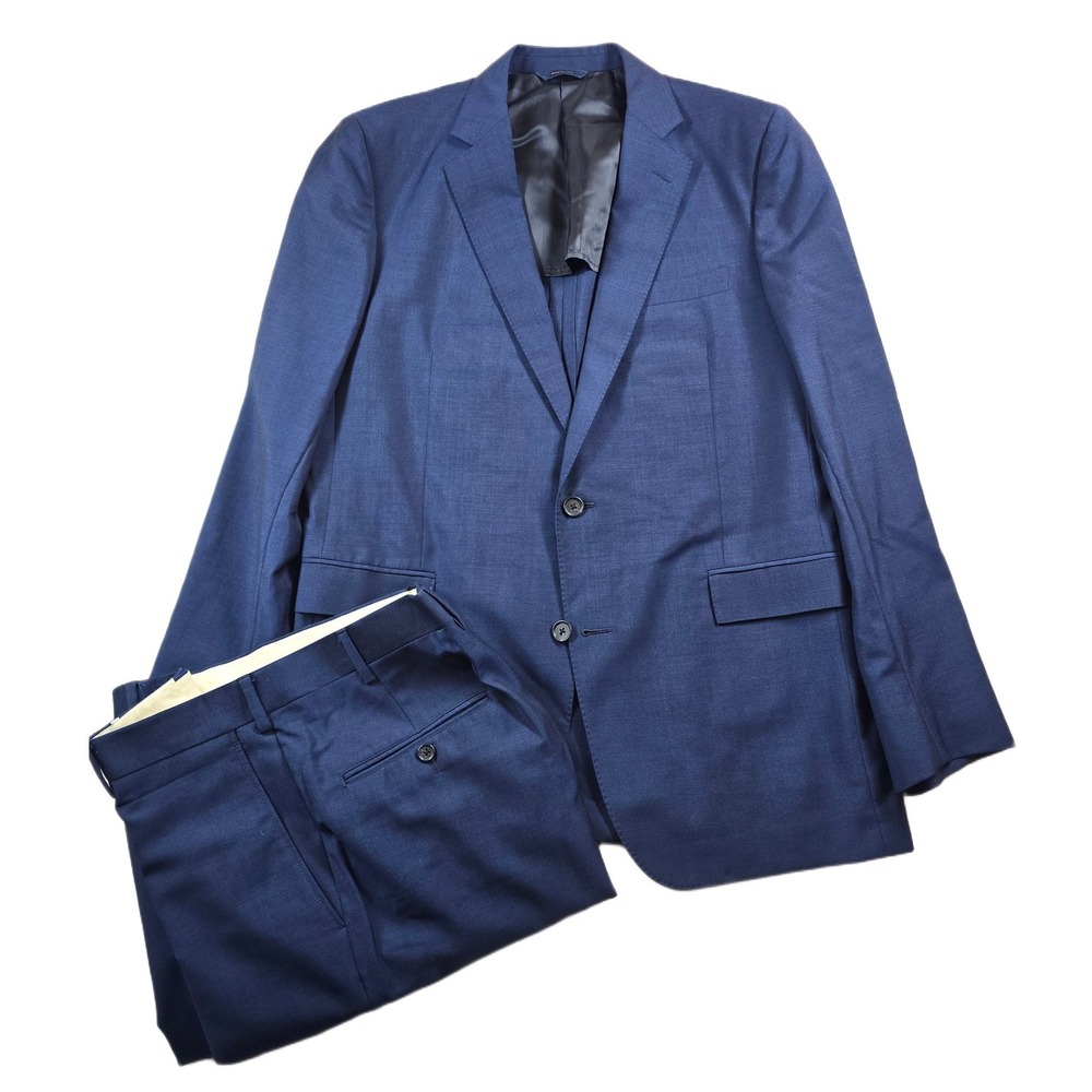 Brooks Brothers Suit Mens 42L 34x32 Navy Wool Silk Trabaldo Togna Made Italy